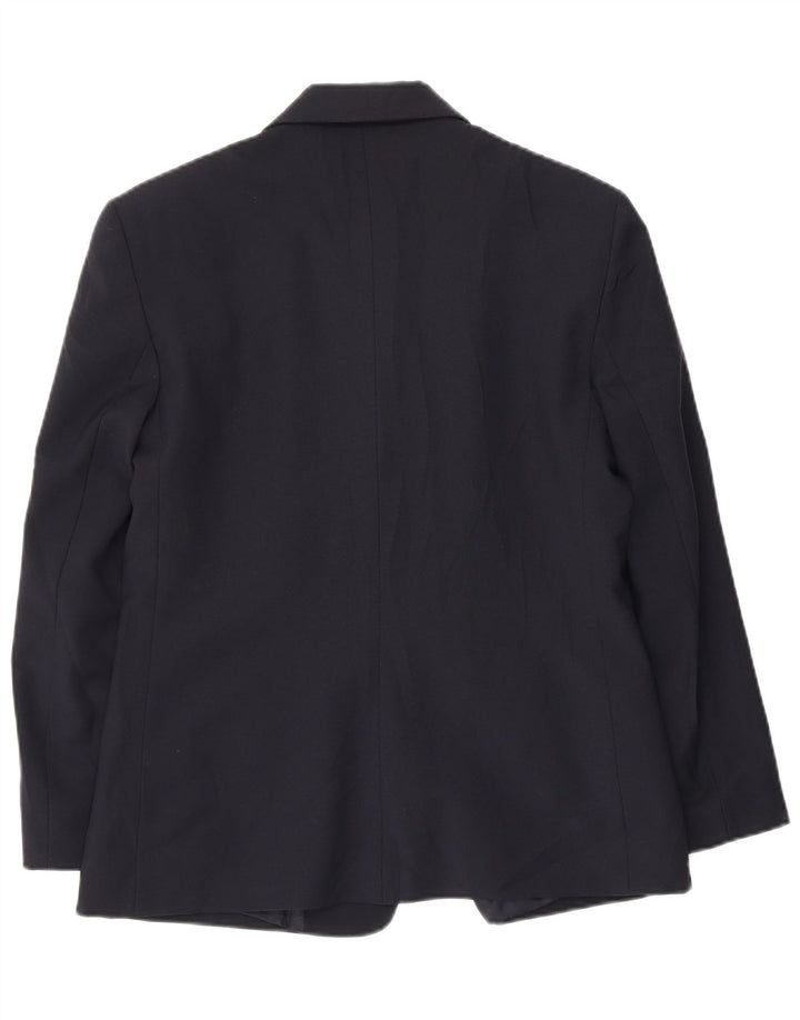 Jaqueta Blazer Feminina Benetton com 3 Botões IT 46 Grande Poliéster Azul Marinho