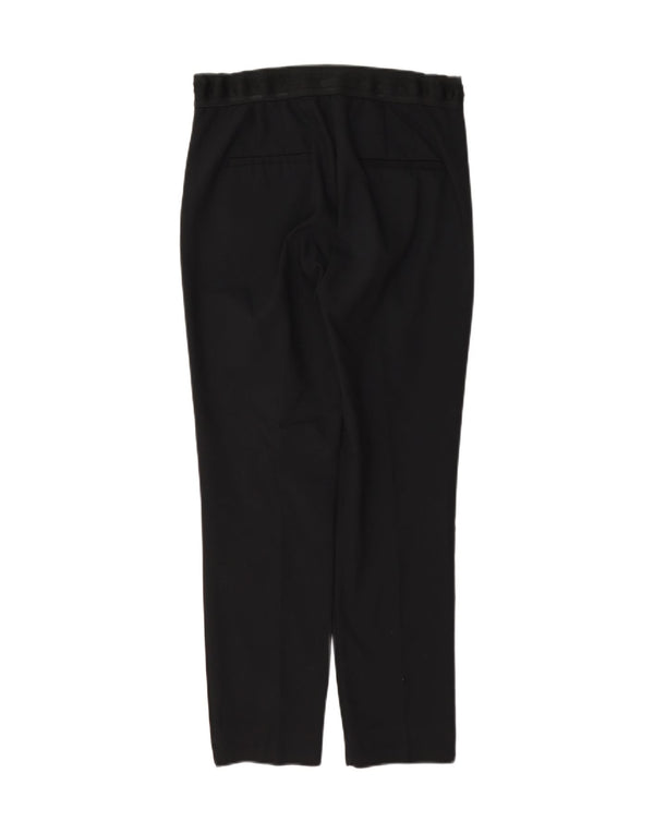 Calça chino feminina Zara cintura alta slim fit médio W28 L27 algodão preto