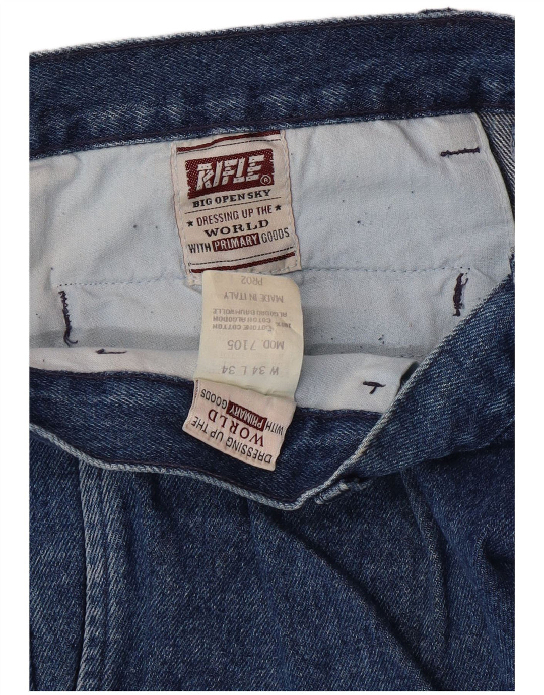 RIFLE Calça jeans reta masculina W34 L34 algodão azul