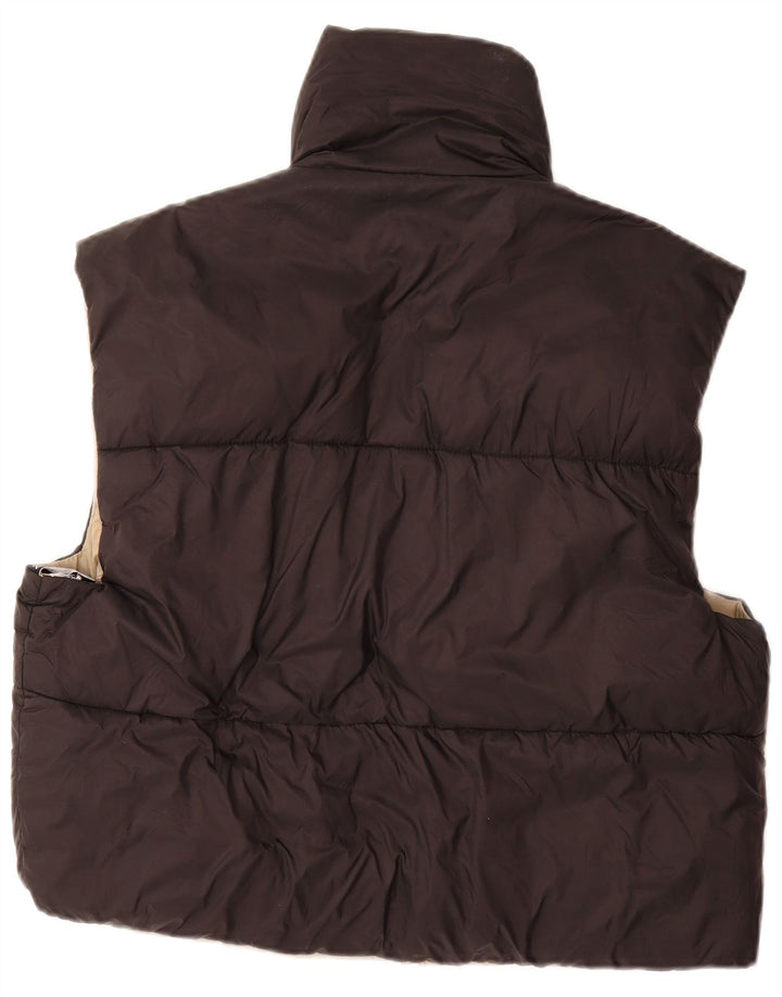 Colete acolchoado feminino ZARA UK 16 grande preto