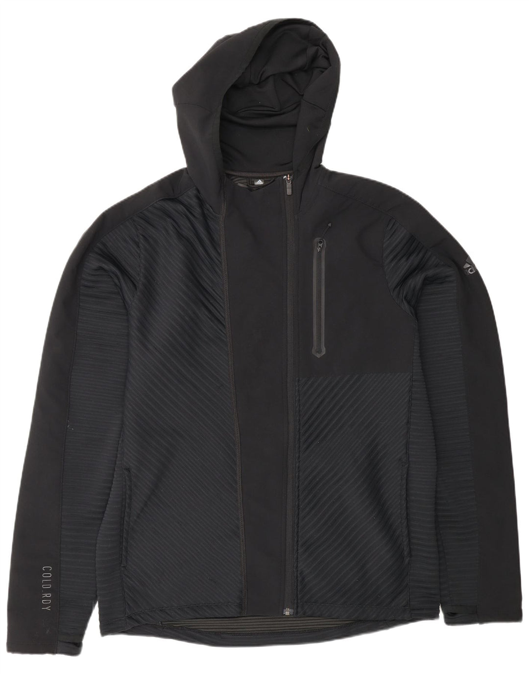 Adidas masculino com capuz jaqueta superior grande poliéster preto