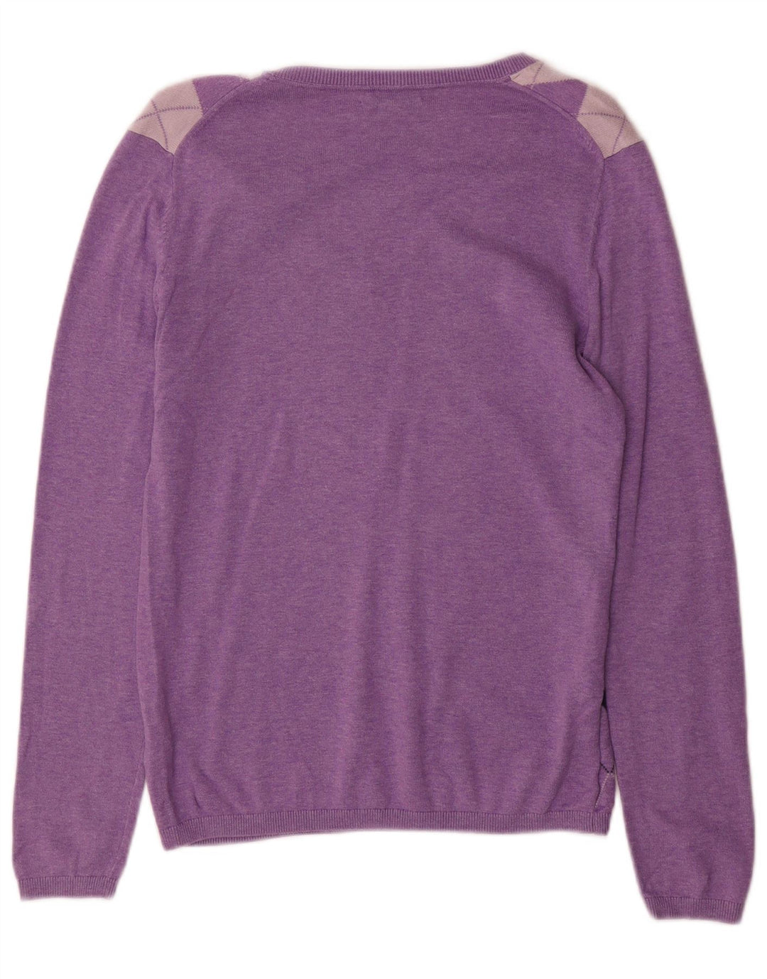 Suéter feminino TOMMY HILFIGER com decote em V Reino Unido 10 pequeno roxo