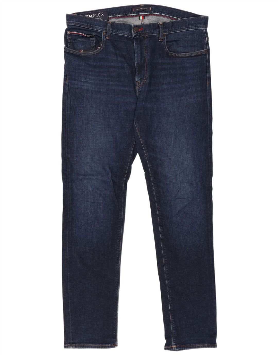 Tommy Hilfiger Masculino Slim Jeans W36 L32 Azul Marinho Algodão