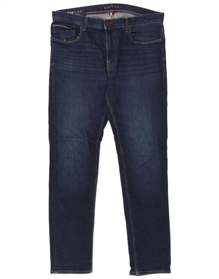 Tommy Hilfiger Masculino Slim Jeans W36 L32 Azul Marinho Algodão