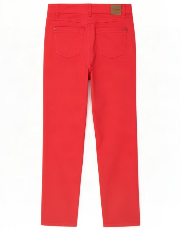Gerry Weber Calças casuais retas femininas Reino Unido 10 Pequeno W28 L25 Algodão vermelho