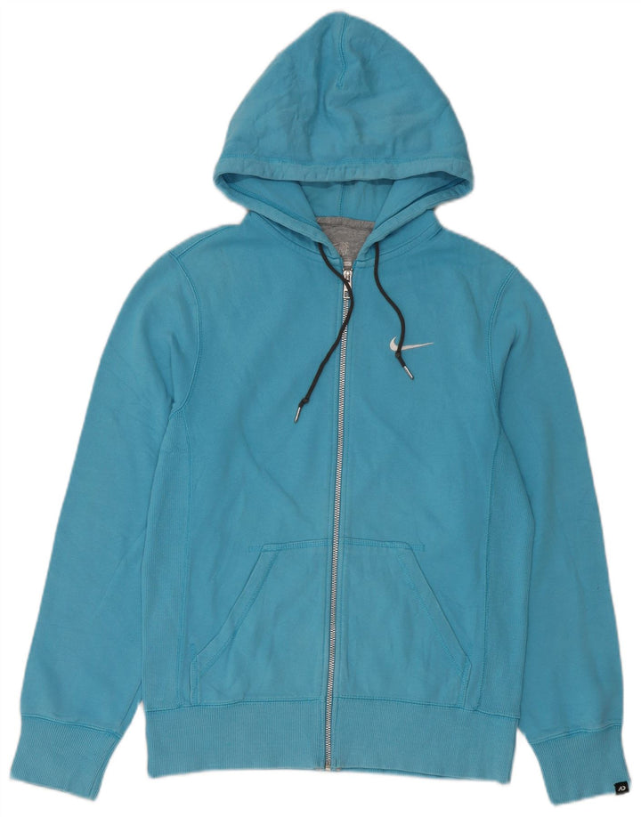 Suéter Nike masculino com capuz e zíper pequeno azul