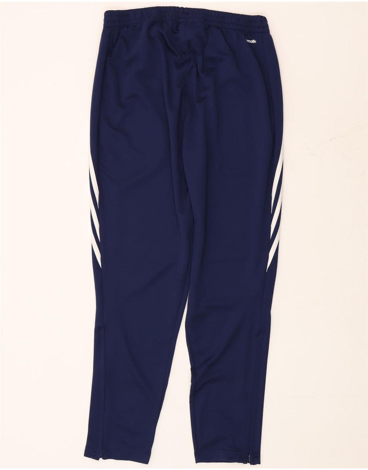 Calça de treino masculina Adidas Climalite grande poliéster azul marinho