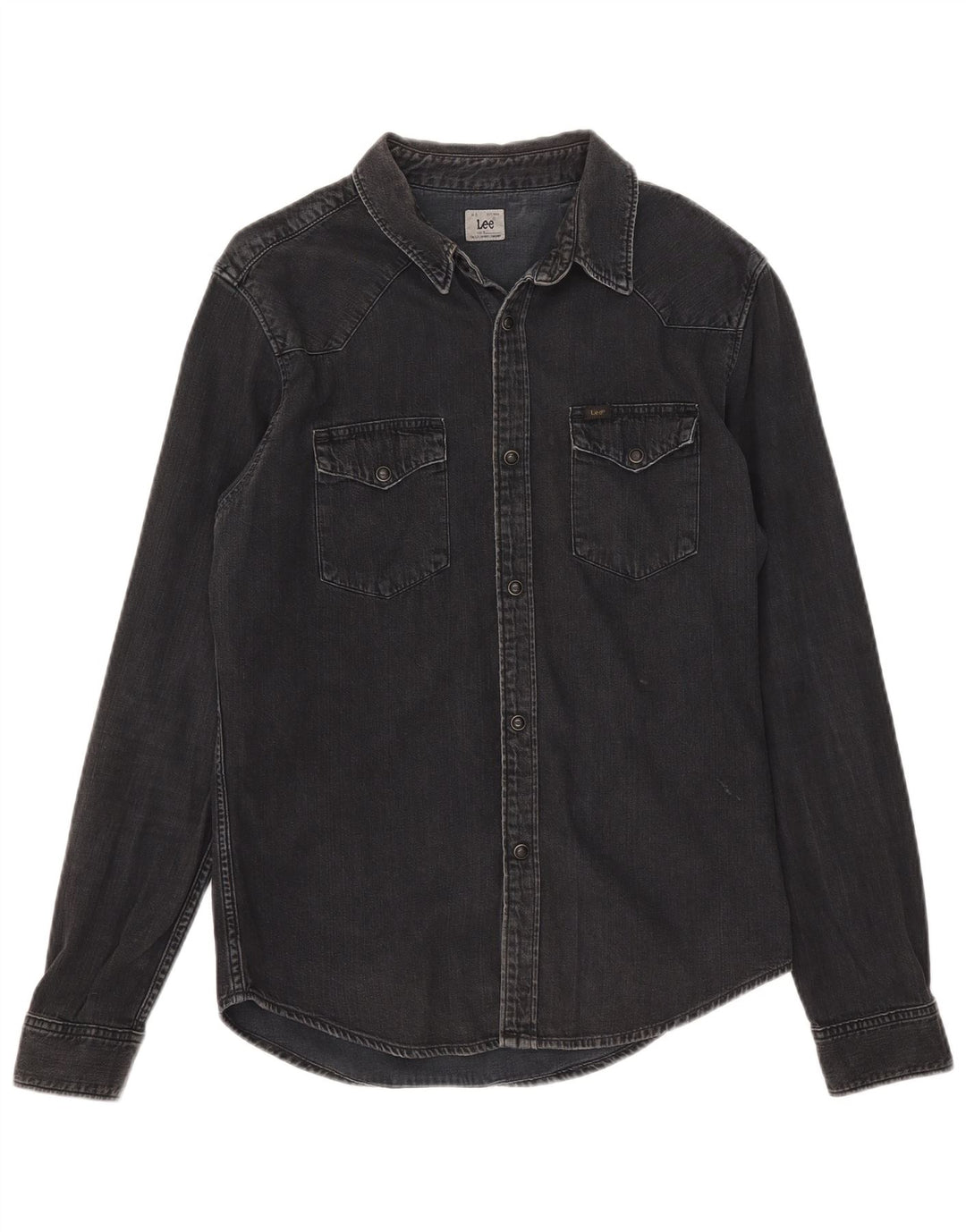 Camisa jeans masculina LEE de algodão preto médio