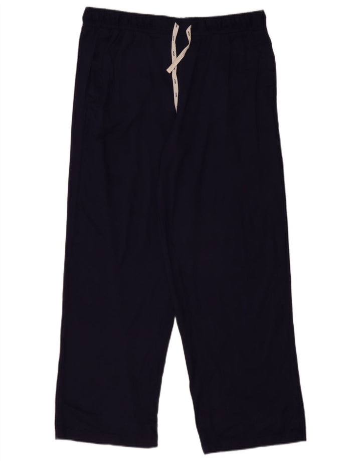 Calça de treino feminina Dkny UK 12 poliéster azul marinho médio