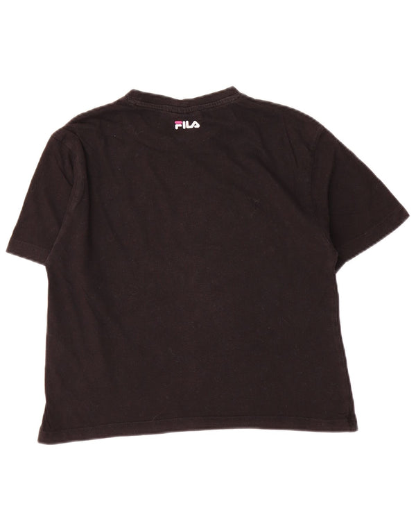 Camiseta feminina Fila Crop Graphic UK 6 XS algodão preto