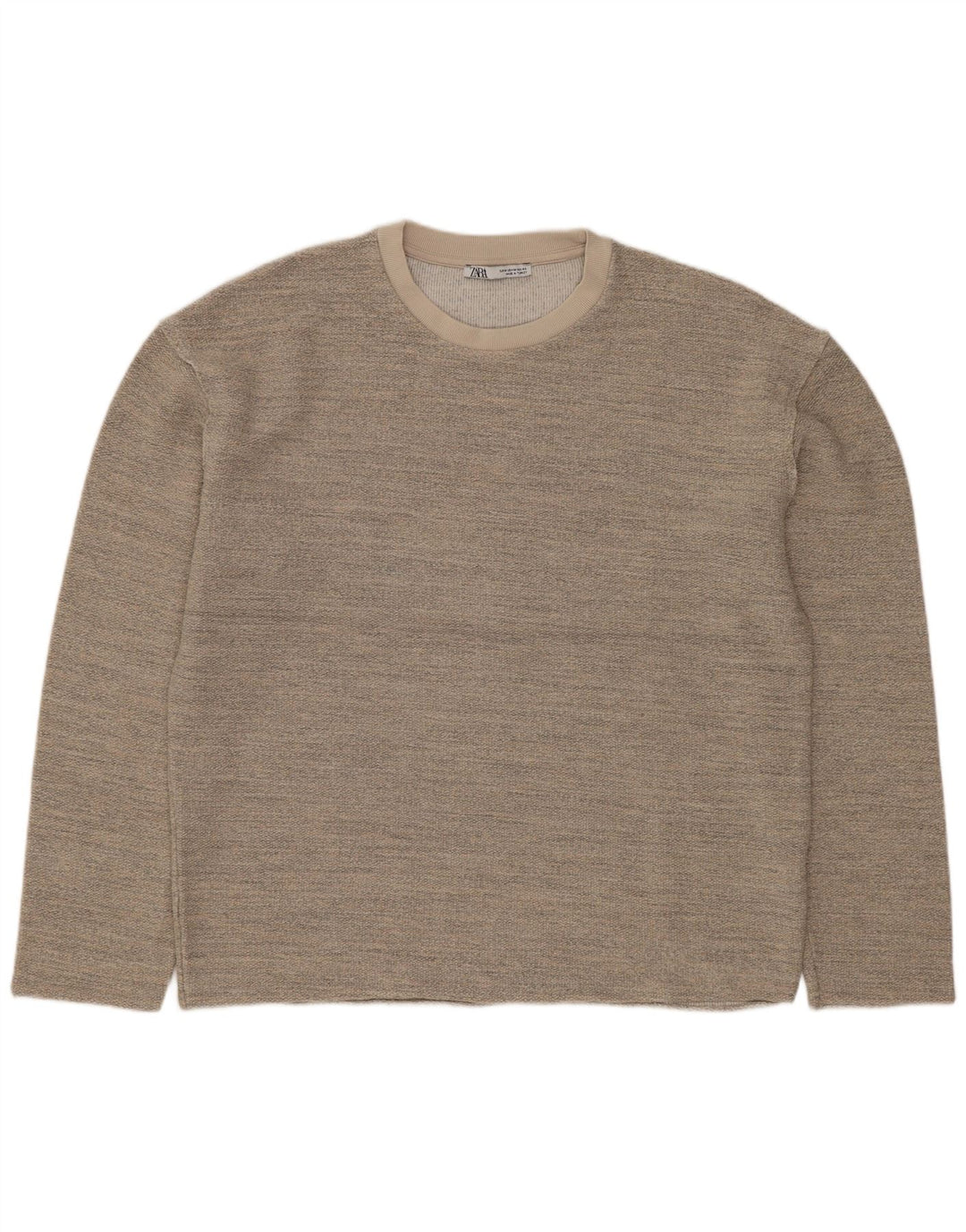 ZARA moletom feminino oversized jumper UK 14 acrílico manchado cinza médio