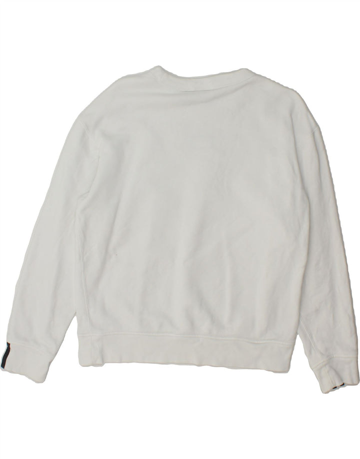 ADIDAS Mens Loose Fit Sweatshirt Jumper XS White Cotton Vintage Adidas and Second-Hand Adidas from Messina Hembry 