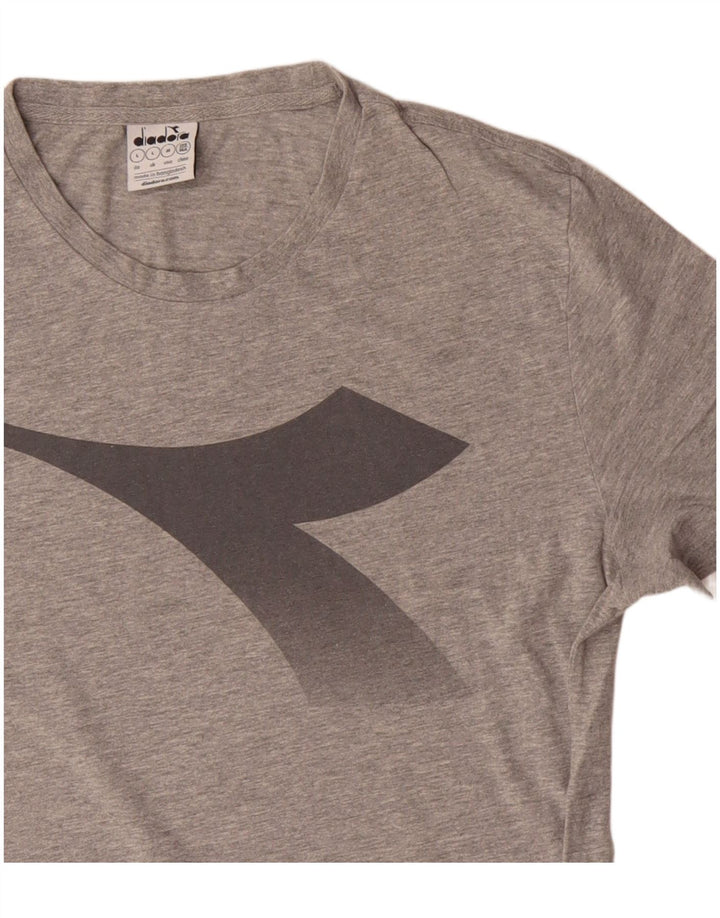 Camiseta gráfica masculina Diadora Top grande cinza