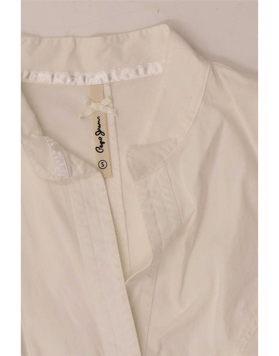 Blusa feminina de manga curta PEPE Jeans UK 8 pequena branca