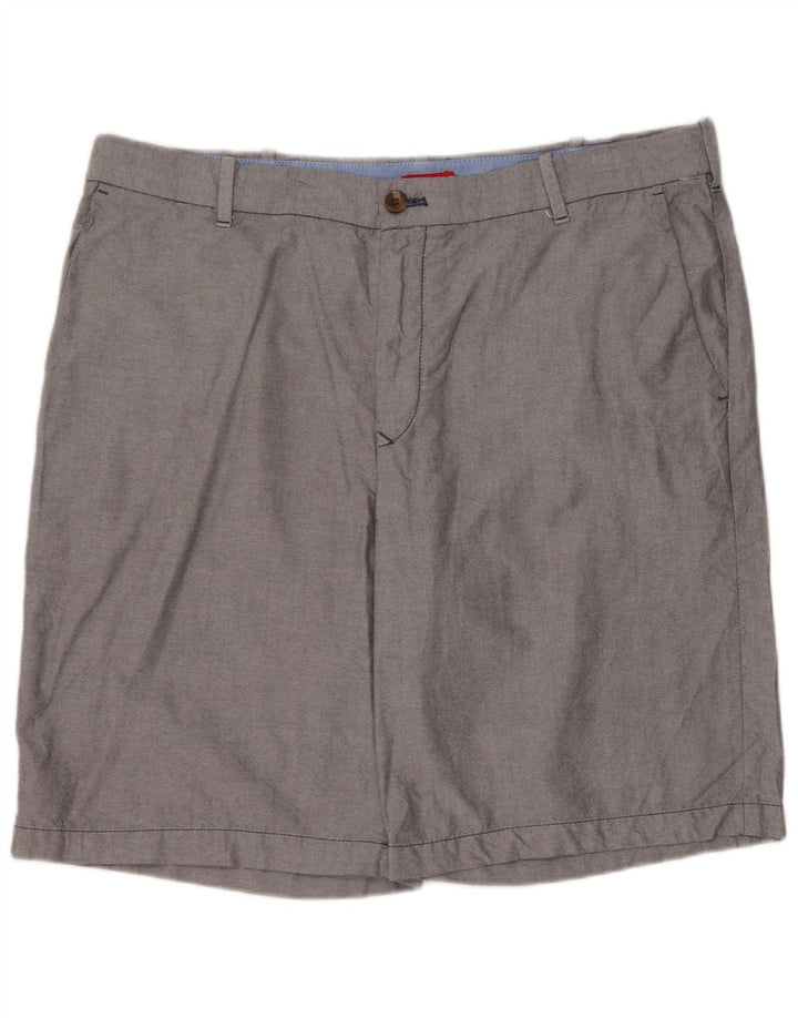 Izod Mens Chino Shorts W38 XL Algodão Cinza