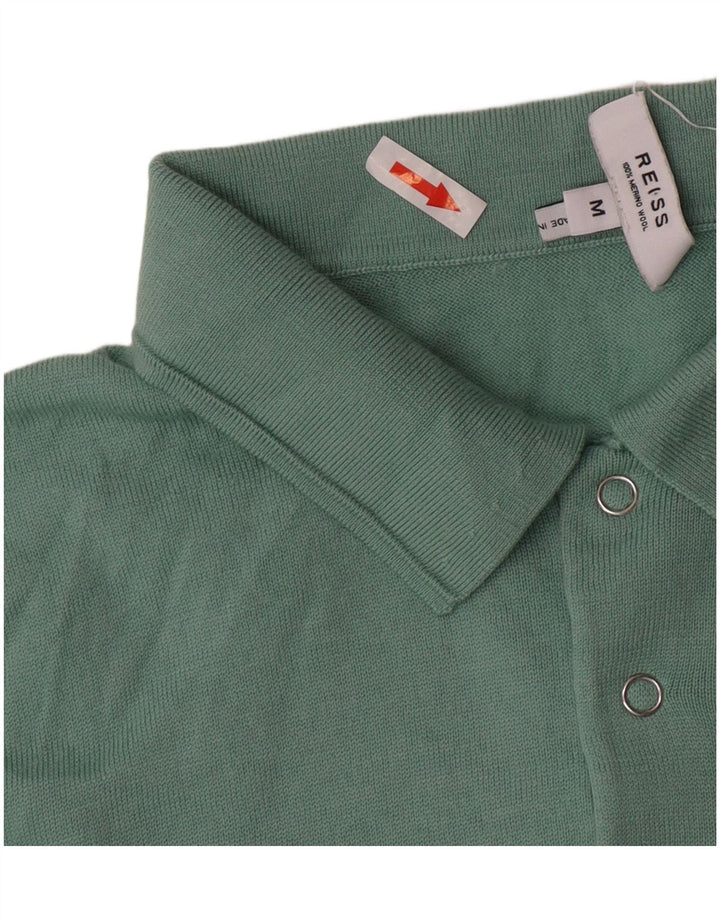 Camisa polo masculina Reiss lã verde média
