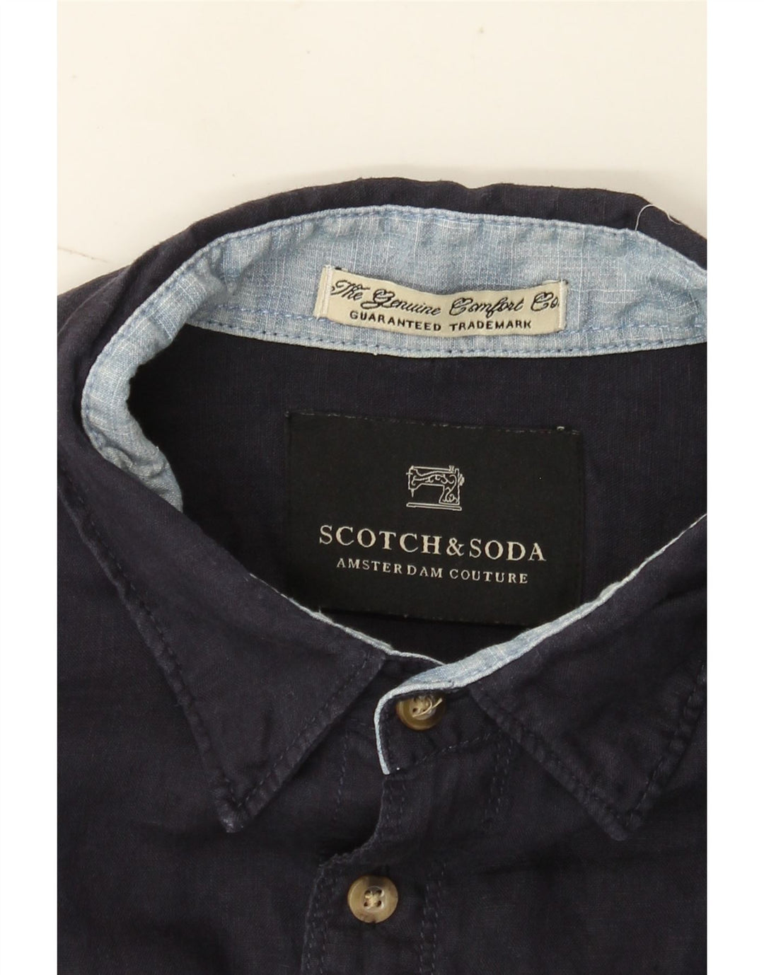 Camisa masculina Scotch & Soda Amsterdam Couture média azul marinho