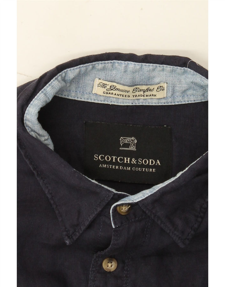 Camisa masculina Scotch & Soda Amsterdam Couture média azul marinho