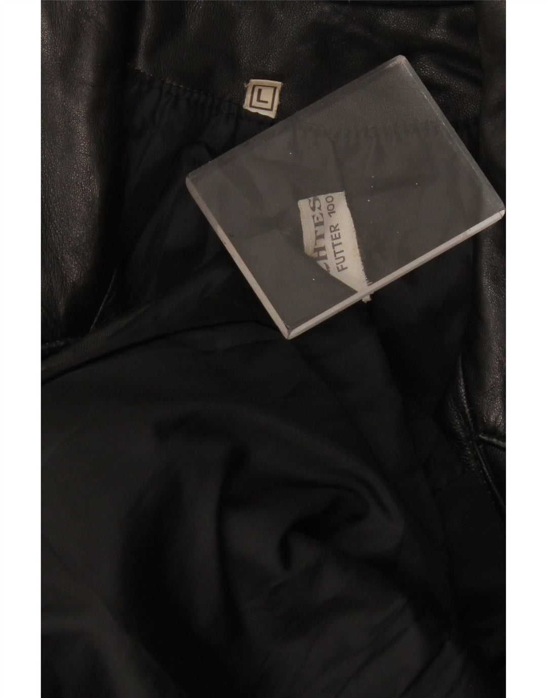 Casaco de couro feminino VINTAGE Reino Unido 14 grande couro preto