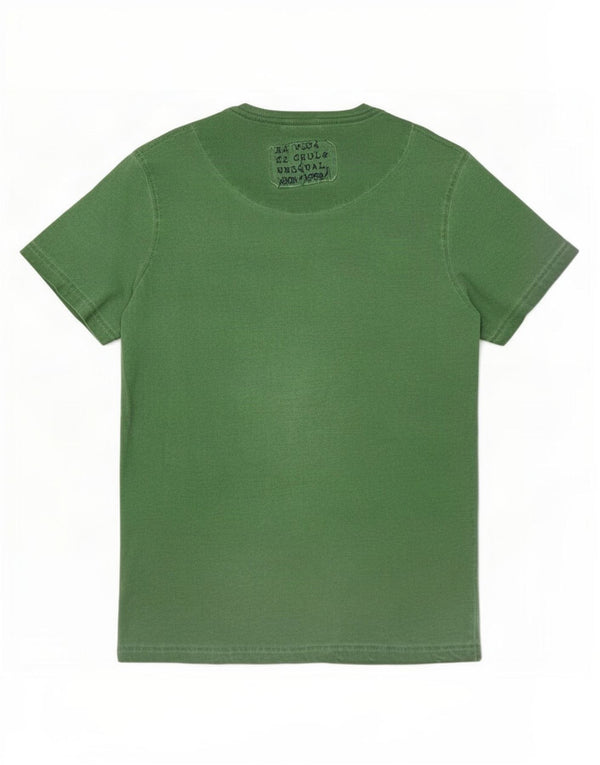 Camiseta gráfica masculina Desigual Top grande algodão verde