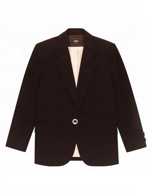 Jaqueta blazer feminina Marks & Spencer com 1 botão Reino Unido 12 poliéster preto médio