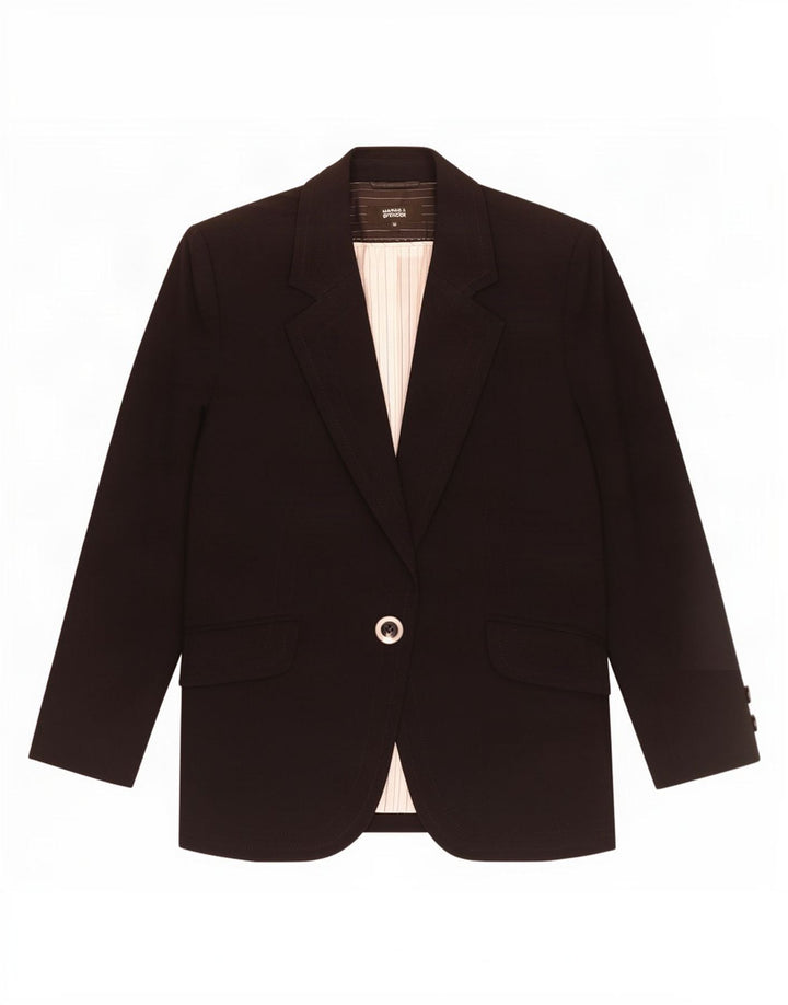 Jaqueta blazer feminina Marks & Spencer com 1 botão Reino Unido 12 poliéster preto médio