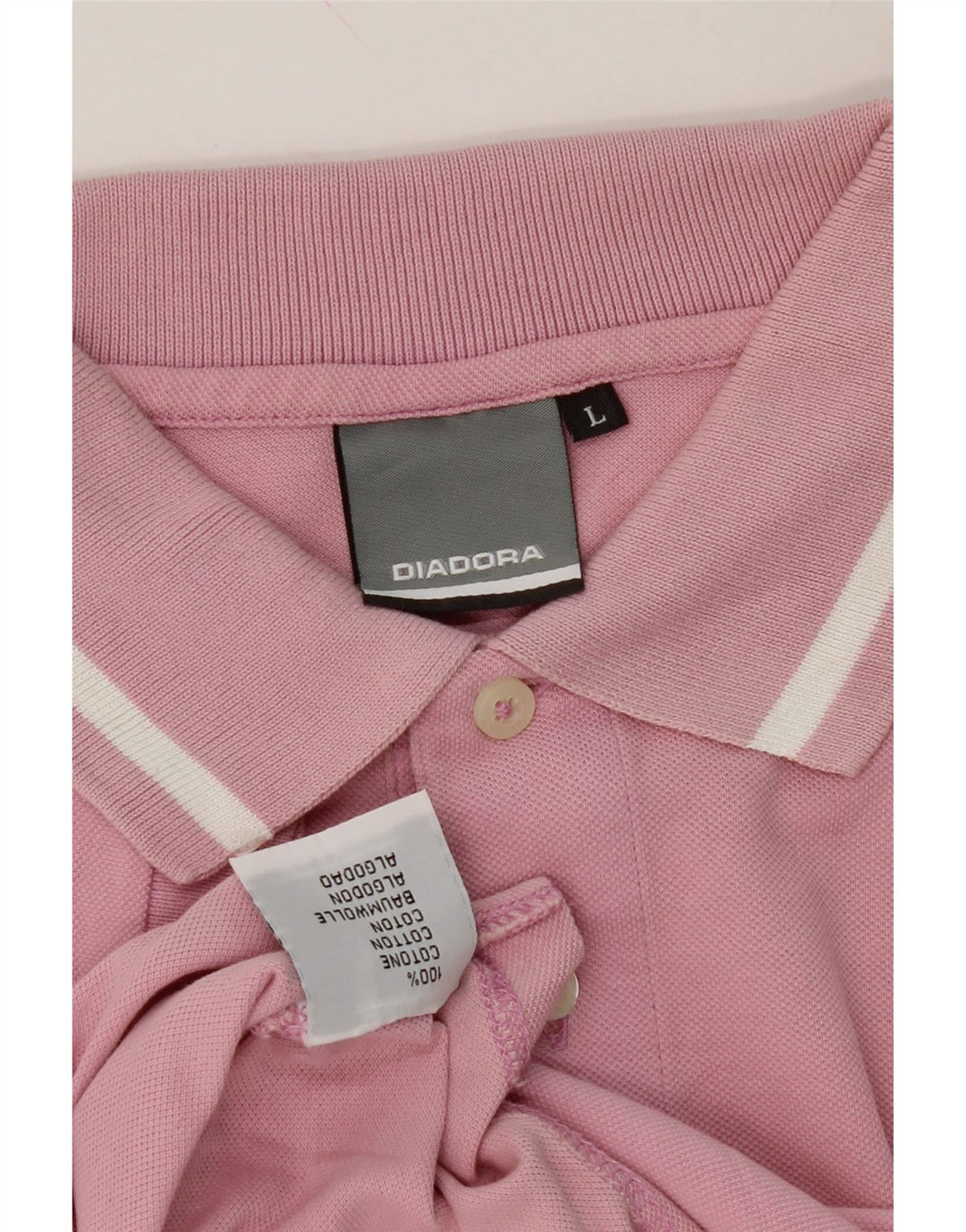 DIADORA Mens Polo Shirt Large Pink Cotton Vintage Diadora and Second-Hand Diadora from Messina Hembry 