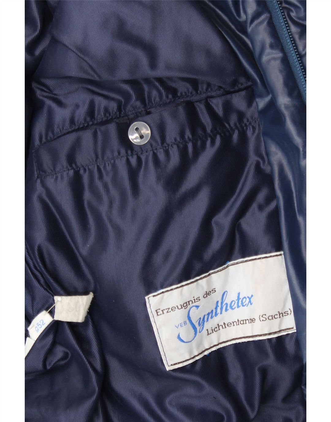 Casaco masculino acolchoado com capuz VINTAGE IT 52 XL azul marinho