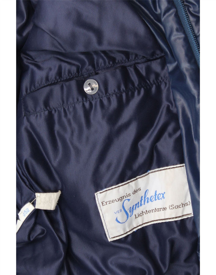 Casaco masculino acolchoado com capuz VINTAGE IT 52 XL azul marinho
