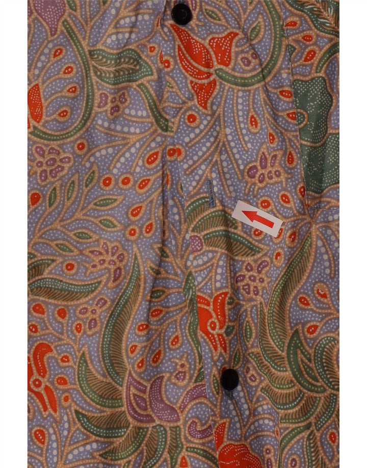 Camisa masculina vintage de manga curta média multicolorida Paisley Rayon