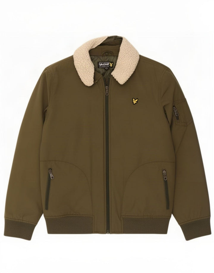 Jaqueta bomber masculina Lyle & Scott 14-15 anos algodão verde