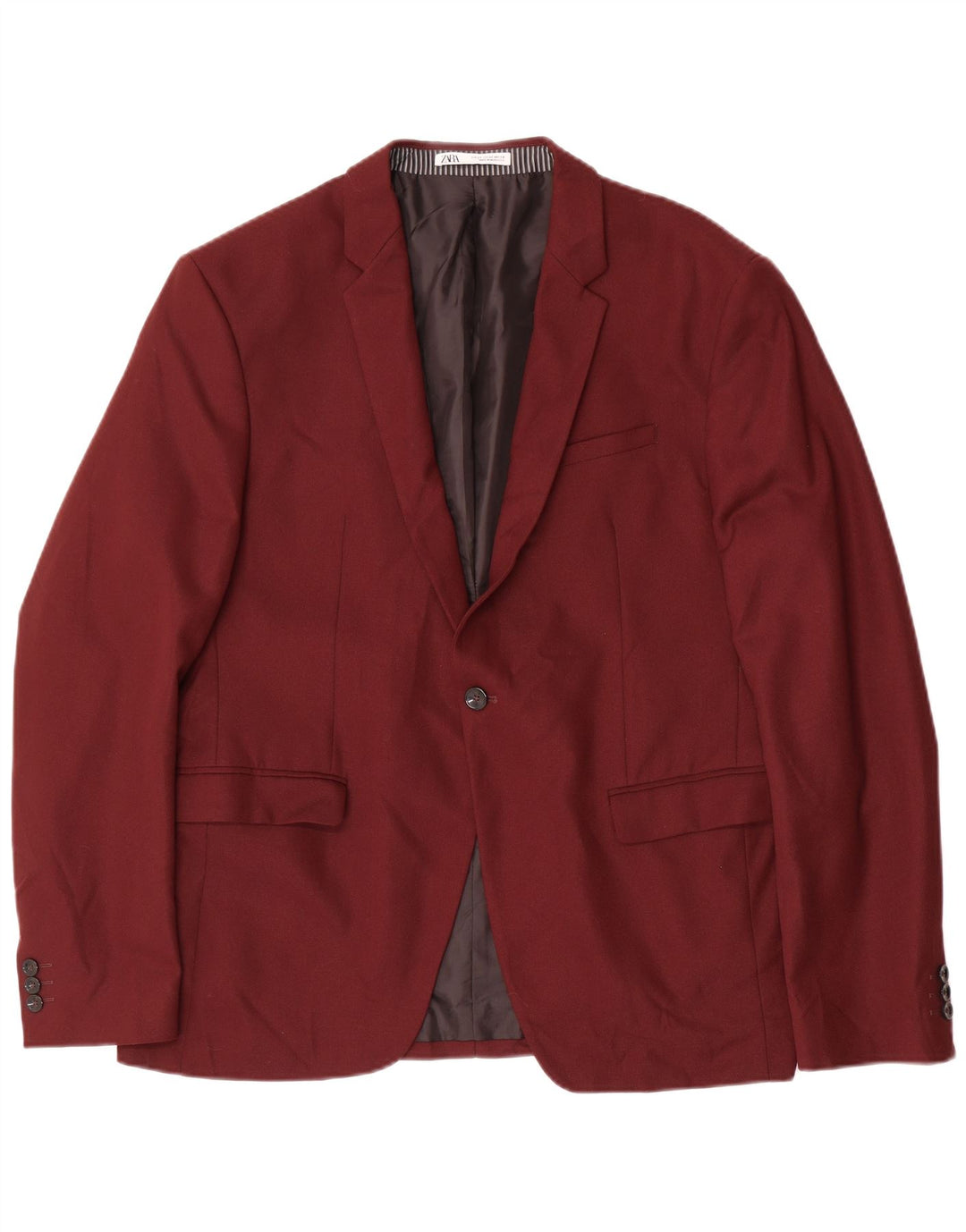 Jaqueta blazer masculina Zara com 1 botão EU 54 XL Borgonha