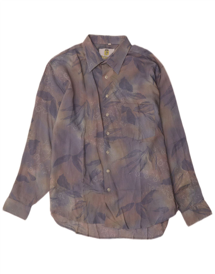 Camisa masculina VINTAGE grande viscose floral multicolorida