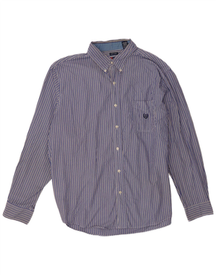 Camisa masculina Chaps 2XL algodão listrado azul