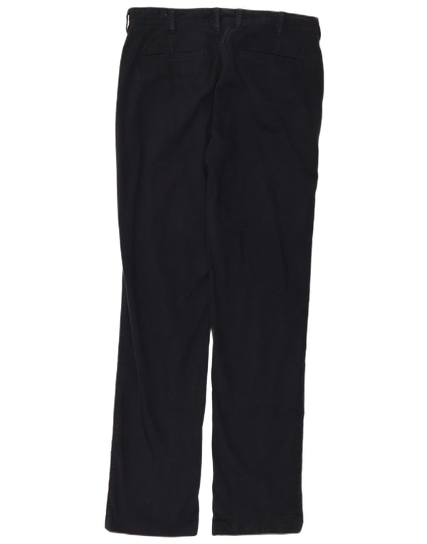 Crew Clothing Mens Calça Chino Reta W34 L34 Azul Marinho Algodão