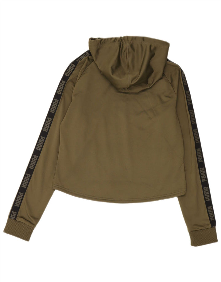 Puma feminino gráfico moletom com capuz UK 14 médio cáqui poliéster
