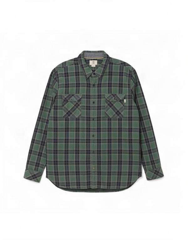 Camisa masculina de flanela Timberland Regular Fit XL verde algodão xadrez