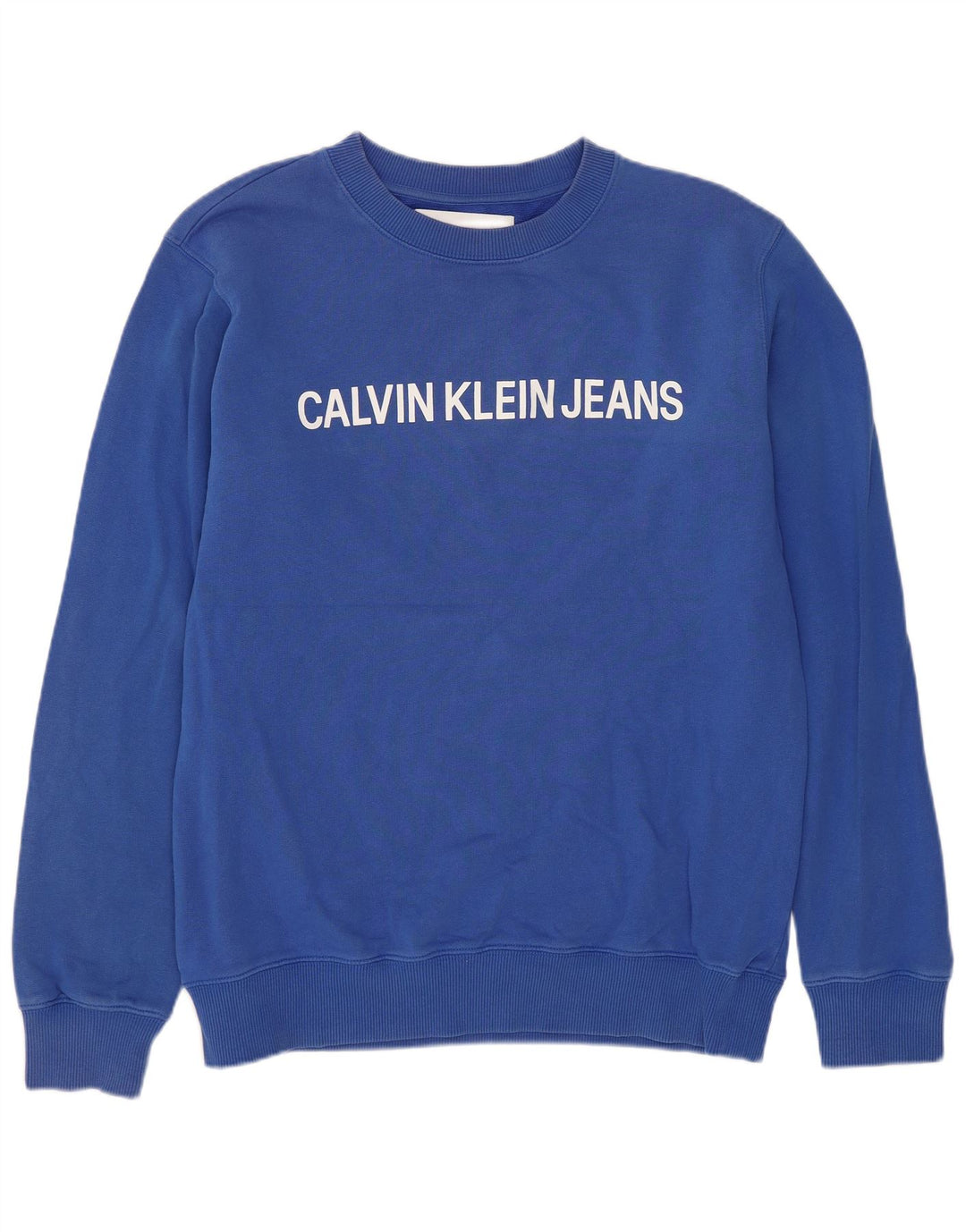 Calvin Klein Jeans Masculino moletom gráfico jumper médio azul algodão