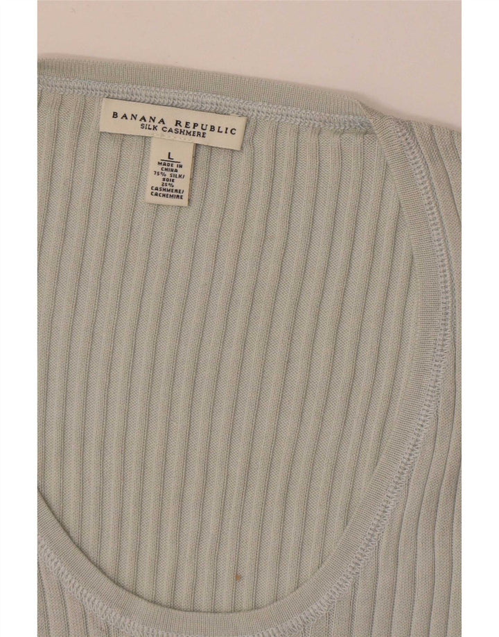 Colete feminino Banana Republic UK 14 grande seda cinza