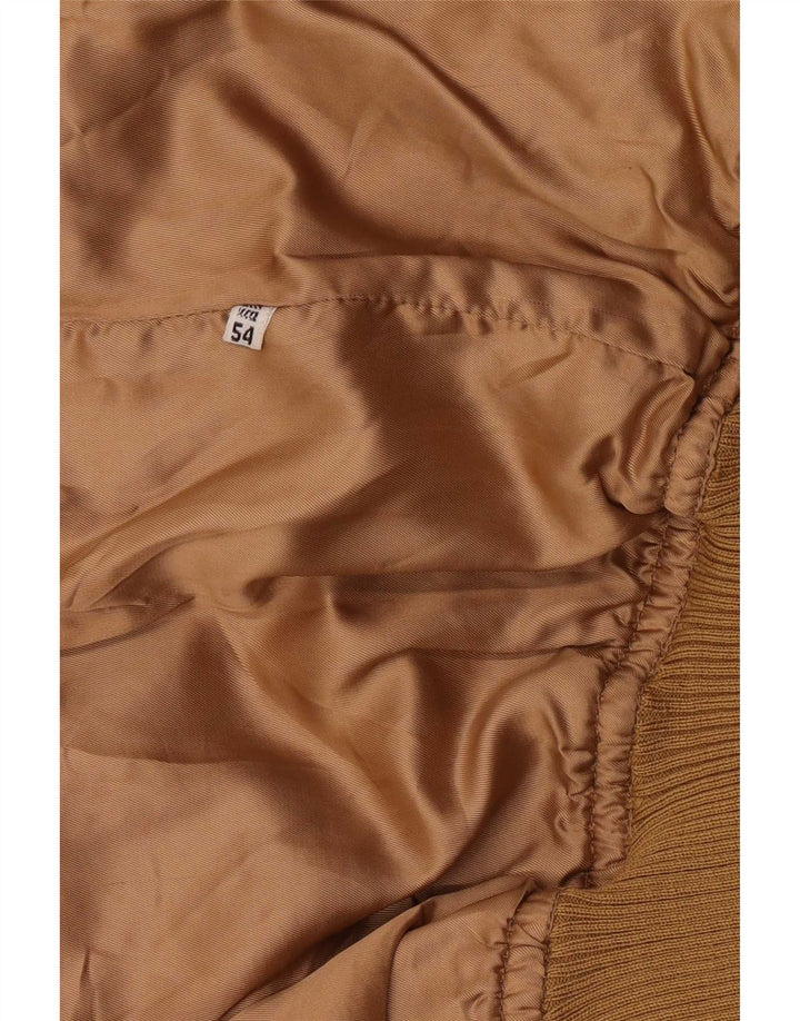 Jaqueta bomber masculina vintage de camurça IT 54 2XL marrom retrô
