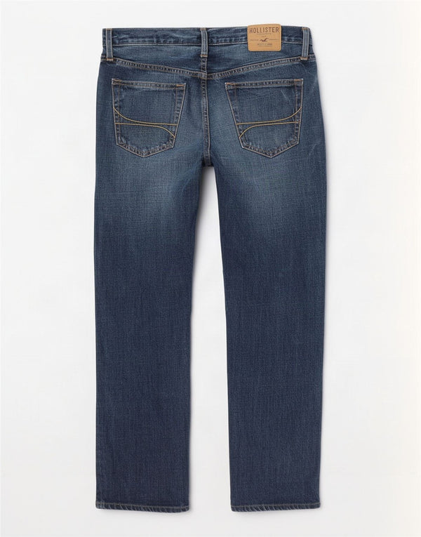 Jeans retos masculinos Hollister W32 L30 algodão azul marinho