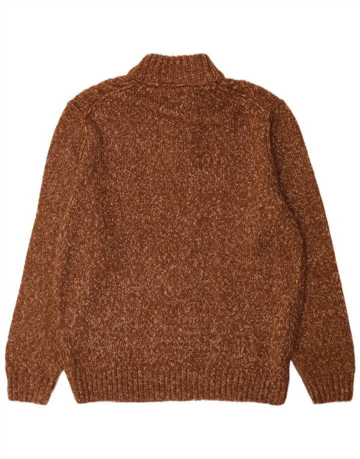 Suéter masculino C&A com gola redonda e gola XL, marrom, acrílico manchado