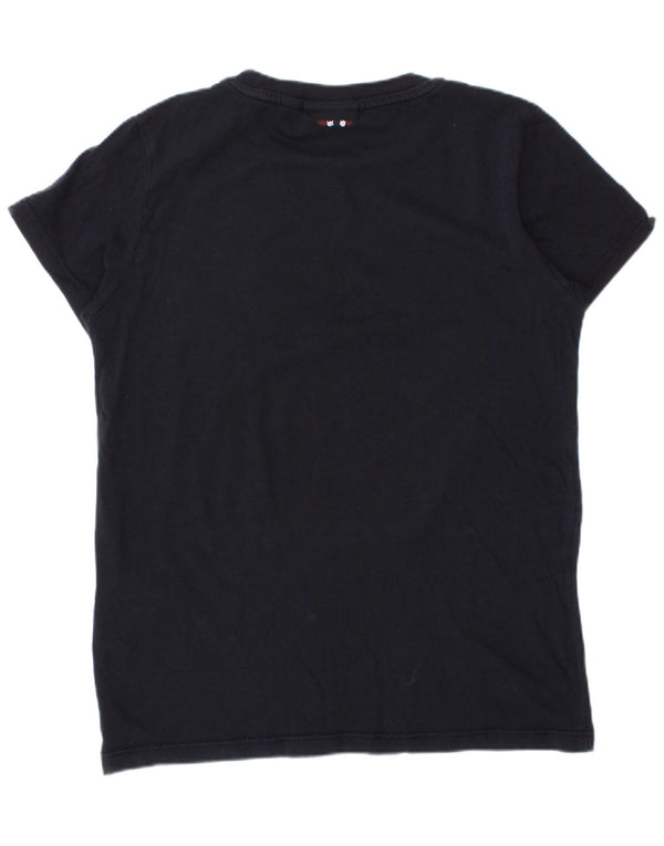 Camiseta gráfica geográfica NAPAPIJRI para meninos 7-8 anos algodão azul marinho