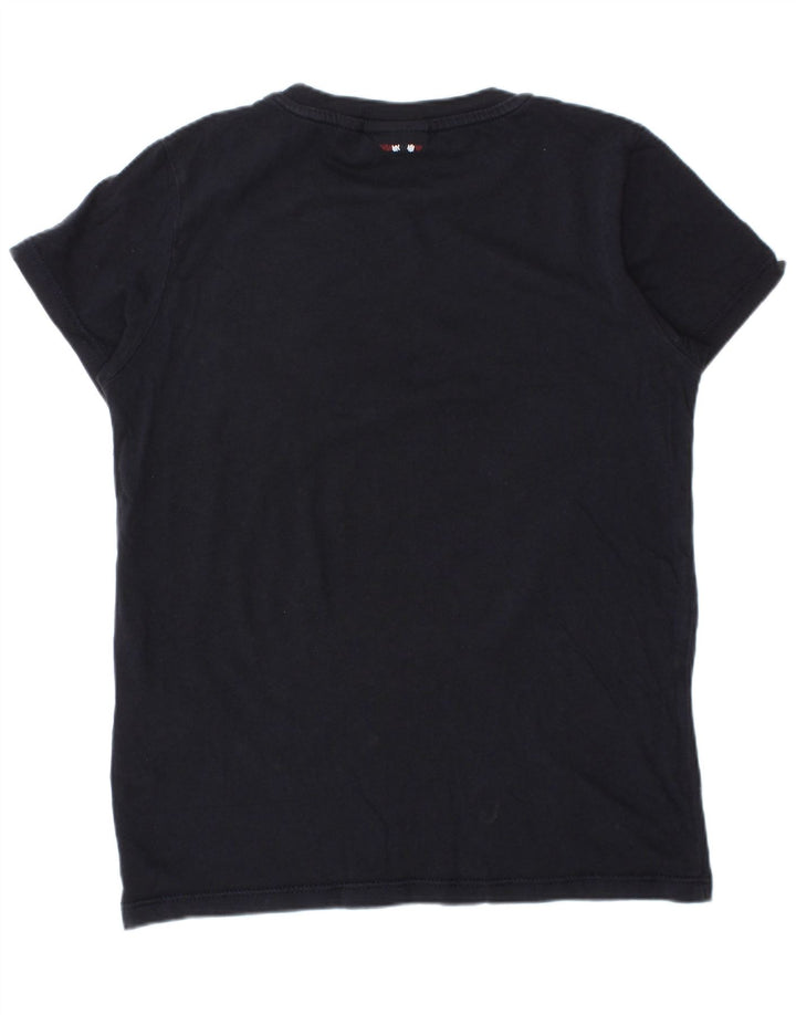 Camiseta gráfica geográfica NAPAPIJRI para meninos 7-8 anos algodão azul marinho