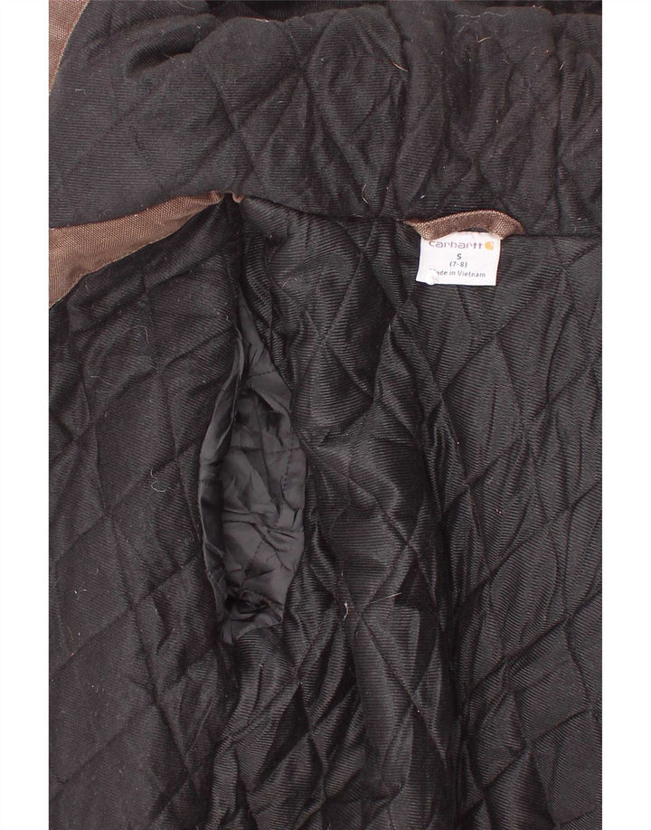 Jaqueta bomber com capuz para meninos Carhartt 7-8 anos pequeno algodão marrom