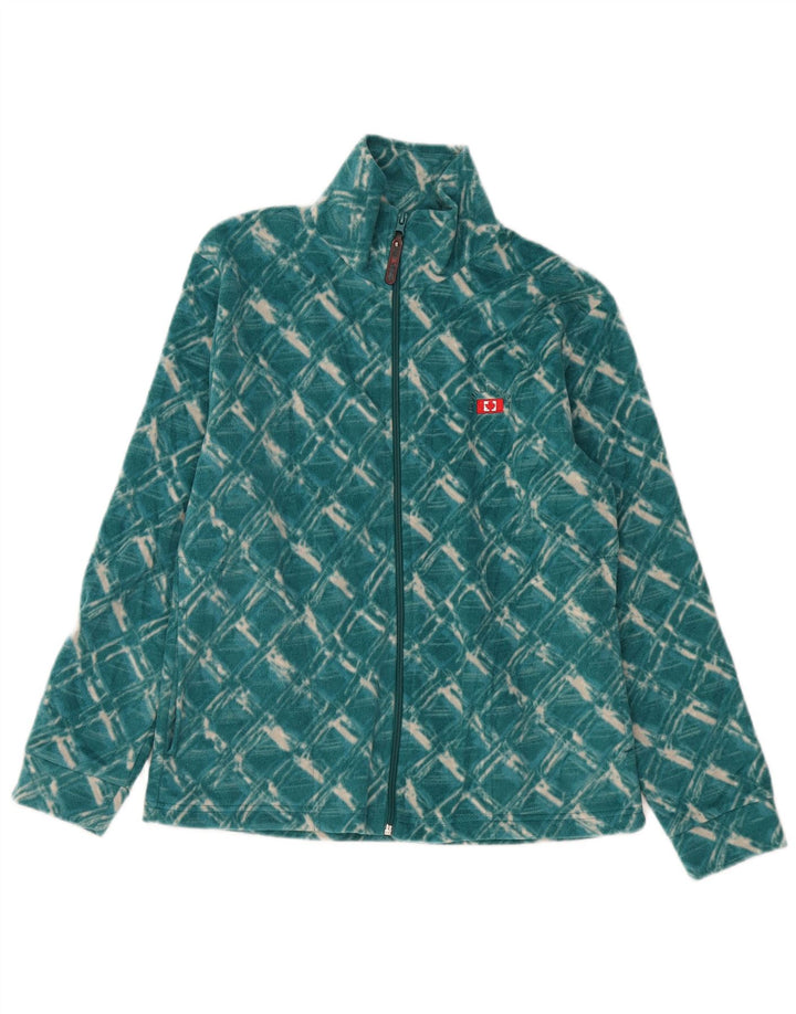 Jaqueta de lã feminina CANADA LOGAN UK 14 poliéster xadrez verde médio