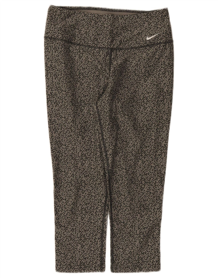 Nike Womens Dri Fit Abstract Pattern Capri Leggings Reino Unido 10 Pequeno Cinza