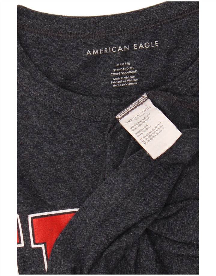 Camiseta masculina AMERICAN EAGLE Coupe Standard Graphic Top Médio Azul Marinho