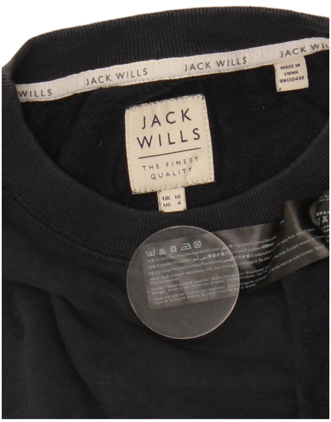 Jack Wills Salcombe moletom feminino Reino Unido 10 pequeno azul marinho