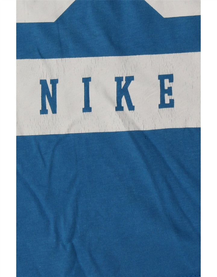 NIKE Womens Graphic Vest Top UK 14 Médio Azul Algodão